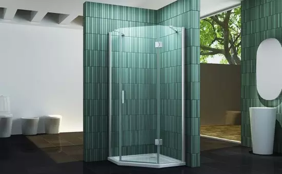 dekoratív ötszögletű zuhanykabin